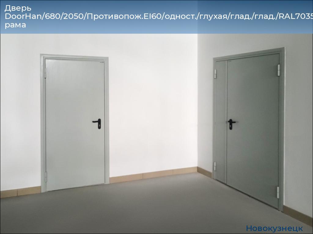 Дверь DoorHan/680/2050/Противопож.EI60/одност./глухая/глад./глад./RAL7035/прав./угл. рама, novokuznetsk.doorhan.ru