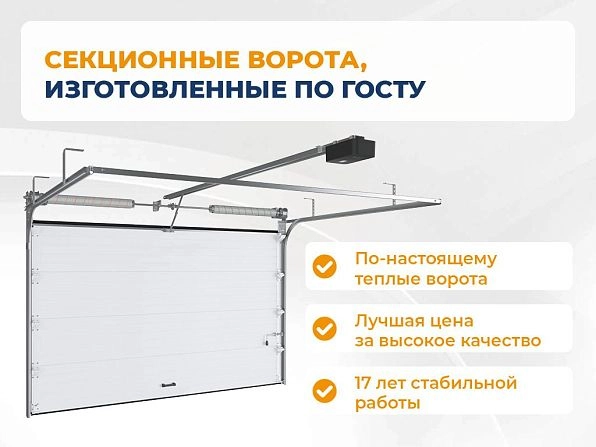 Секционные ворота 3100х2600 мм белые DoorHan RSD02, novokuznetsk.doorhan.ru
